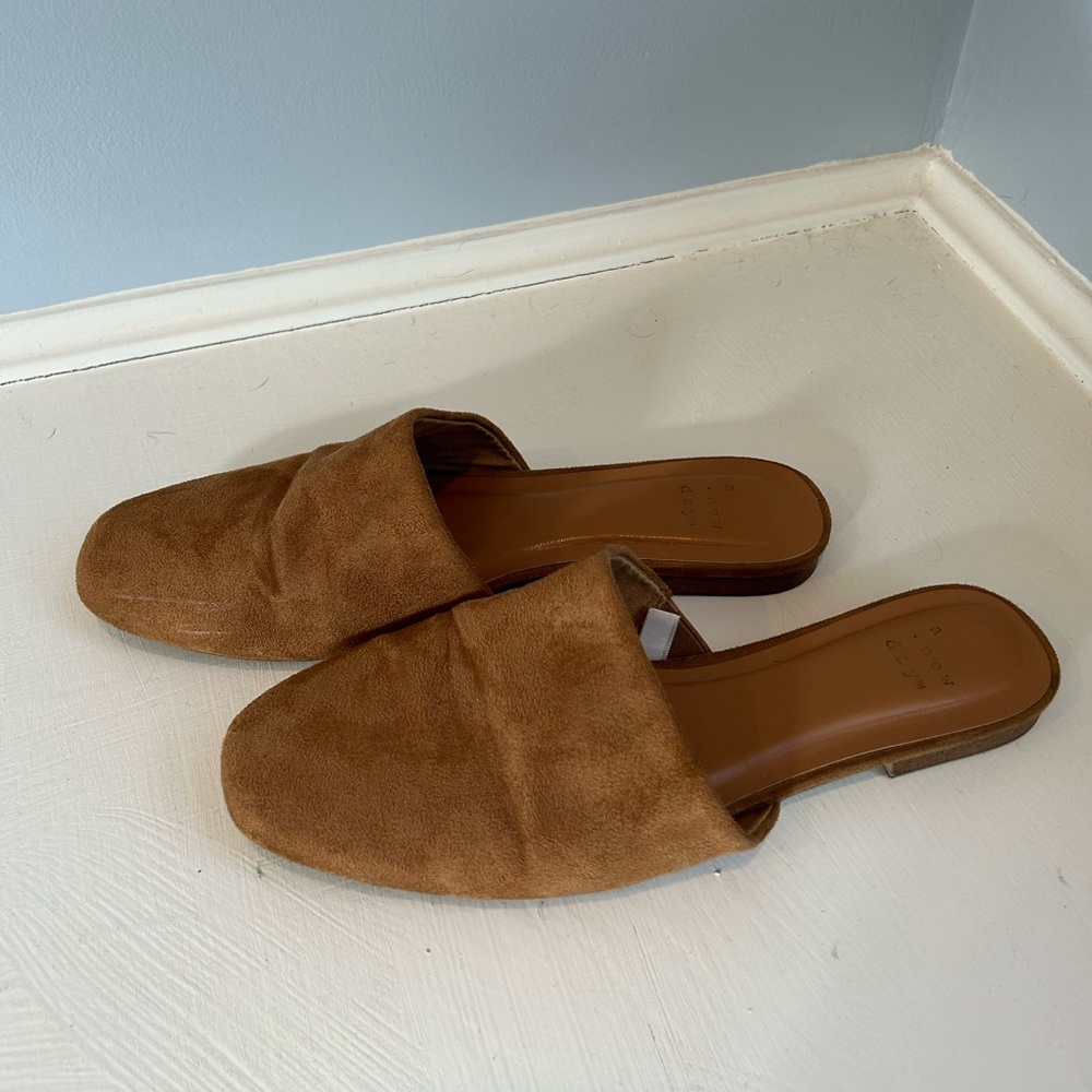 Brown Suede Mules